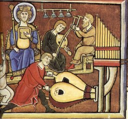 Harfe spielender David